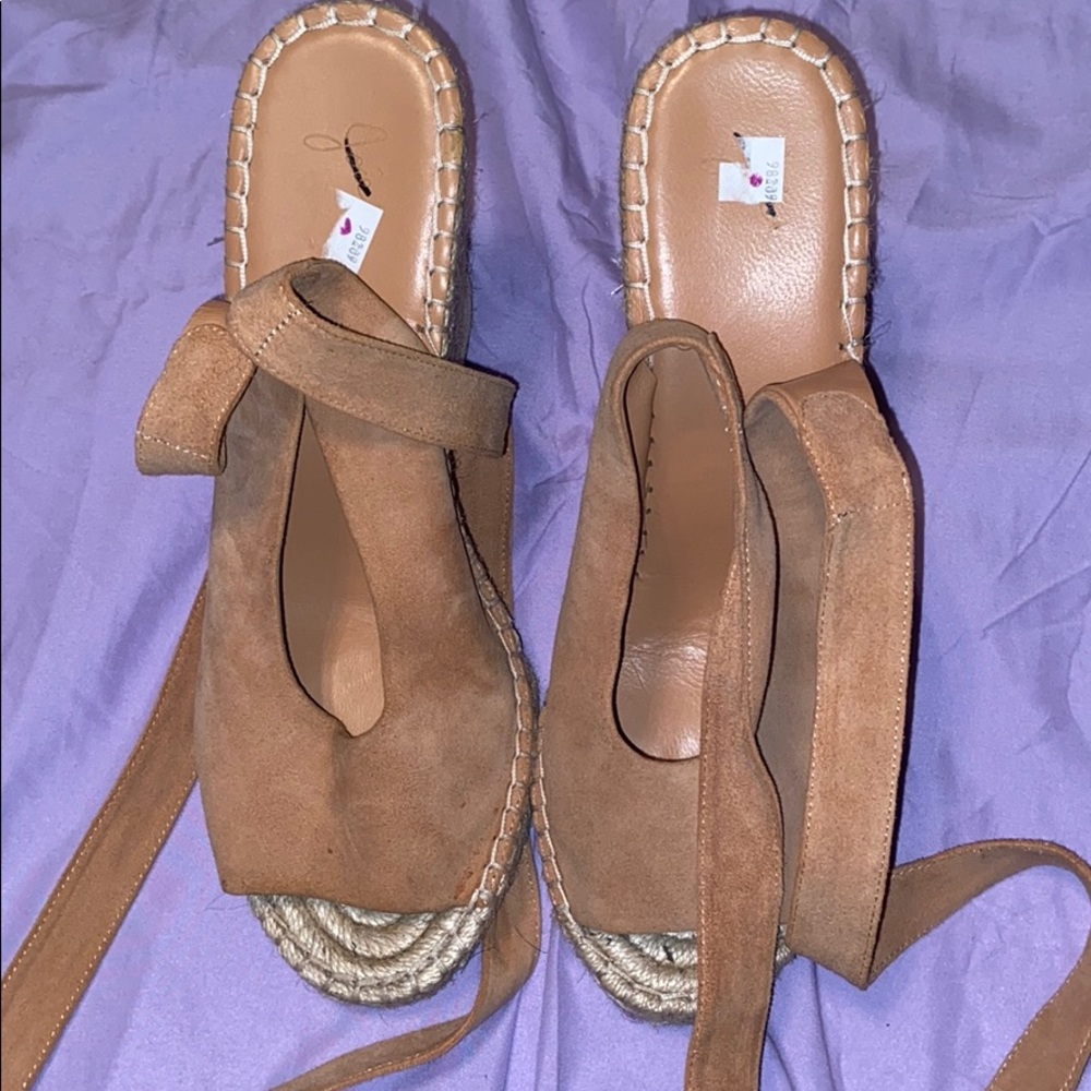 Never Worn Joie Suede Espadrilles Tan Sz 41
